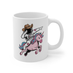 Tasse Astronaute Dab sur Licorne – Mug Cosmonaute Cowboy Drôle avec Licorne Rose Kawaii, Cadeau Original