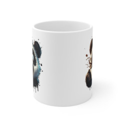 Tasse Panda Café Addict Mug Humour Panda Surexcité avec Café Débordant, Cadeau Original pour Accro à la Caféine
