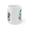 Tasse Panda Plage Été  Mug Panda en Transat avec Lunettes de Soleil et Livre, Ambiance Vacances Bord de Mer