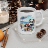 Tasse Panda Plage Été  Mug Panda en Transat avec Lunettes de Soleil et Livre, Ambiance Vacances Bord de Mer