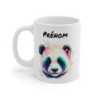 Tasse Panda Personnalisable – Mug Prénom avec Visage de Panda en Aquarelle, Design Floral Pastel et Coloré