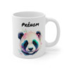 Tasse Panda Personnalisable – Mug Prénom avec Visage de Panda en Aquarelle, Design Floral Pastel et Coloré