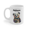 Tasse Panda Personnalisable – Mug Panda Mignon avec Fleurs et Noeud Papillon, Idée Cadeau Originale et Chic