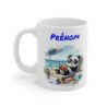 Tasse Panda Été Personnalisable – Mug Panda avec Lunettes, Lecture et Mer, Cadeau Mignon pour Vacances ou Détente