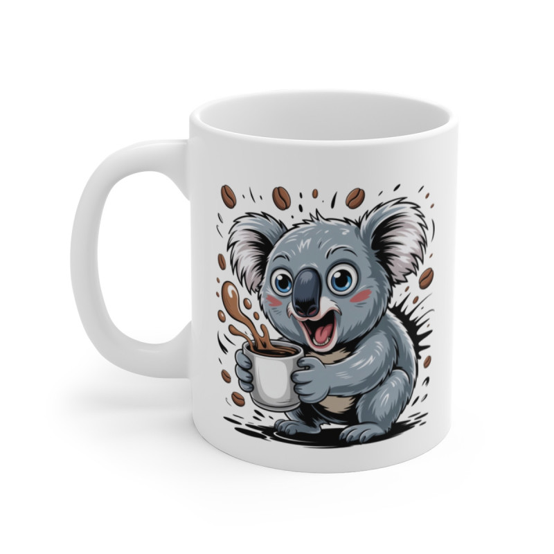Tasse Koala Drôle – Mug Café avec Koala Surexcité pour Femme, Homme ou Collègue Amusant