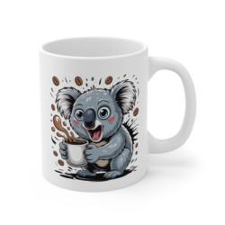 Tasse Koala Drôle – Mug Café avec Koala Surexcité pour Femme, Homme ou Collègue Amusant