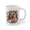 Tasse Cochon Drôle – Mug Café Cochon Surexcité pour Femme, Homme, Collègue ou Ami Rigolo