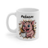Tasse Cochon Personnalisée avec Prénom – Mug Drôle Cochon Rose pour Amateurs de Café, Femme, Homme ou Enfant