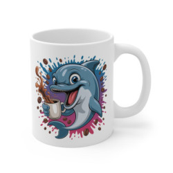 Tasse Dauphin Drôle pour Amateurs de Café – Mug Animal Marin Fantaisie pour Femme, Homme ou Enfant