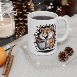 Tasse Hamster Drôle pour Amateurs de Café – Mug Cartoon Rigolo Animal Rongeur