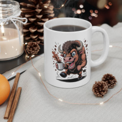 Tasse Taureau Drôle – Mug Café Animal Fort et Énergique pour Homme, Femme, Collègue ou Ami