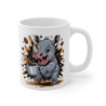 Tasse Rhinocéros Drôle pour Amateur de Café – Mug Cartoon Rhino pour Homme, Femme ou Enfant