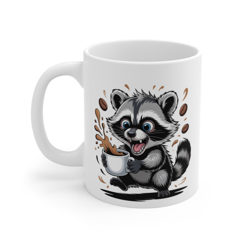 Tasse Raton Laveur Drôle – Mug Café Raccoon Cartoon pour Femme, Homme ou Enfant
