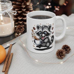 Tasse Raton Laveur Drôle – Mug Café Raccoon Cartoon pour Femme, Homme ou Enfant