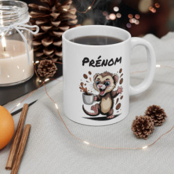 Tasse Furet Personnalisée avec Prénom – Mug Drôle Café Furet pour Femme, Homme ou Enfant