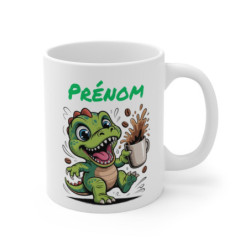 Tasse Dinosaure Personnalisée avec Prénom – Mug Café Drôle Dino pour Enfant, Femme ou Homme