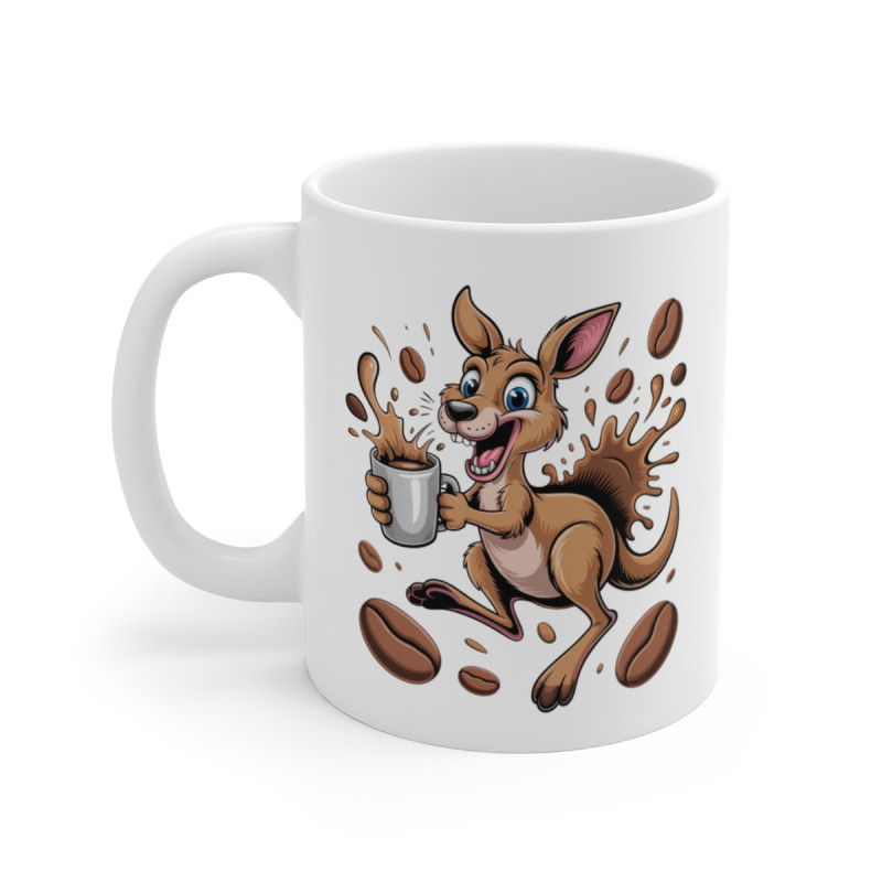 Tasse Kangourou Drôle – Mug Café Amusant avec Dessin de Kangourou pour Femme, Homme ou Enfant