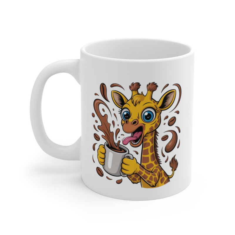 Tasse Girafe Drôle – Mug Girafe Rigolo avec Café Débordant, Cadeau Original pour Femme, Homme ou Enfant