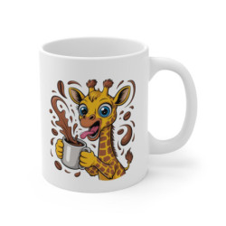 Tasse Girafe Drôle – Mug Girafe Rigolo avec Café Débordant, Cadeau Original pour Femme, Homme ou Enfant