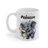 Tasse Éléphant Personnalisée – Mug Éléphant Drôle avec Café et Prénom, Cadeau Original Enfant ou Adulte