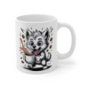 Tasse Loup Blanc Mignon – Mug Animal Rigolo, Idée Cadeau Originale, Loup Caféiné