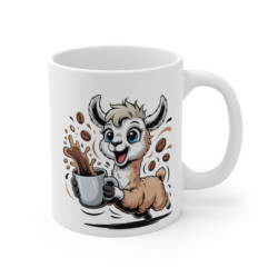 Mug Lama Mignon – Tasse Café Animal Rigolo – Cadeau Original pour Amoureux des Lamas