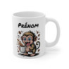 Mug Singe Mignon avec Prénom – Tasse Café Personnalisée Animaux – Cadeau Original Enfant ou Adulte