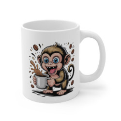 Mug Singe Mignon – Tasse Café Amusante – Cadeau Original Animaux Jungle
