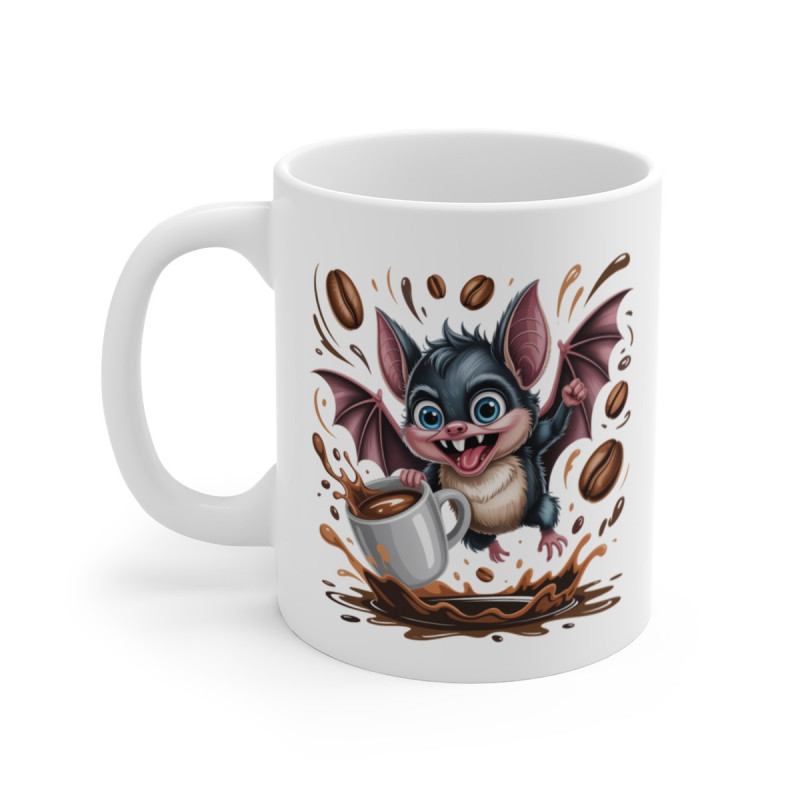 Mug Chauve-Souris Rigolote Tasse Café Dynamique avec Illustration – Idée Cadeau Fun pour Amateurs d’Animaux