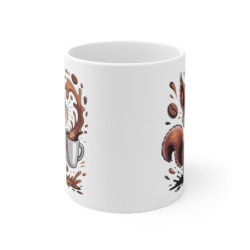 Mug Écureuil Caféiné – Tasse Rigolote Énergie Caféine – Cadeau Original pour Amateurs de Noisettes