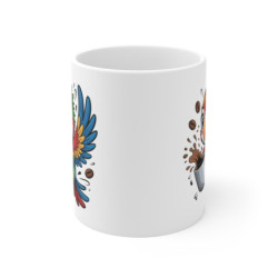 Mug Perroquet Tropical – Tasse Café Énergique et Colorée – Cadeau Original pour Amateurs d’Oiseaux Exotiques