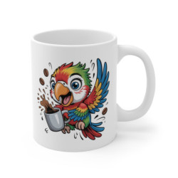 Mug Perroquet Tropical – Tasse Café Énergique et Colorée – Cadeau Original pour Amateurs d’Oiseaux Exotiques