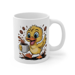 Mug Canard Mignon Tasse Café Énergique avec Dessin de Caneton Cadeau Original pour Amoureux des Animaux