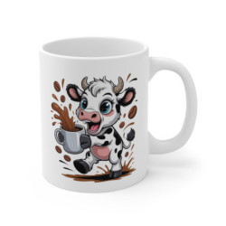 Mug Vache Mignonne Tasse Café Rigolote pour Amateurs d’Animaux de la Ferme Cadeau Original et Énergique