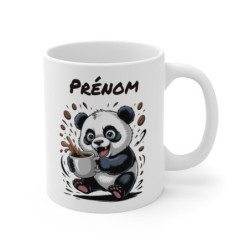 Mug Panda Personnalisé Tasse Mignonne et Énergique avec Prénom Cadeau Original pour Amateurs d’Animaux