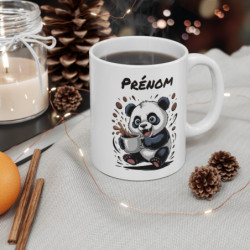 Mug Panda Personnalisé Tasse Mignonne et Énergique avec Prénom Cadeau Original pour Amateurs d’Animaux