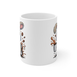 Mug Lapin Mignon Tasse Café Énergique avec Illustration de Lapin Cadeau Enfants ou Amoureux des Animaux