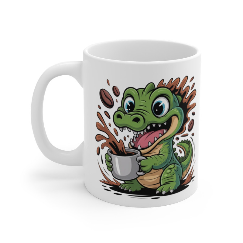 Mug Crocodile MignonTasse Café Rigolote avec Croco Surexcité Cadeau Original pour Amateurs de Reptiles