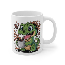Mug Crocodile MignonTasse Café Rigolote avec Croco Surexcité Cadeau Original pour Amateurs de Reptiles