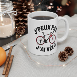 Mug Cyclisme Humour  Tasse J’peux pas j’ai vélo  Cadeau Original pour Passionné de Vélo Route