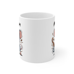 Mug Souris Personnalisé Tasse Café Rigolote avec Prénom Cadeau Original pour Amoureux des Rongeurs et du Petit Déj’