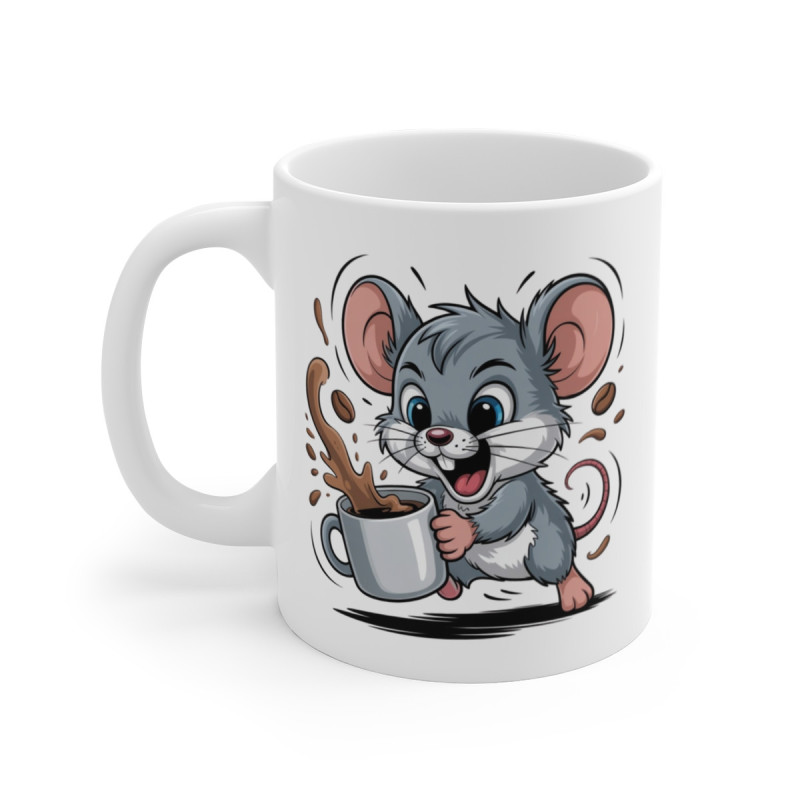 Mug Souris Mignonne Tasse Café Énergique avec Rongeur Cadeau Original et Amusant