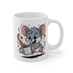 Mug Souris Mignonne Tasse Café Énergique avec Rongeur Cadeau Original et Amusant