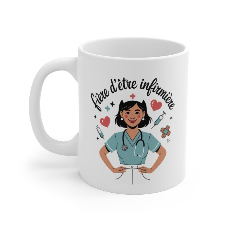 Mug Infirmière Femme Tasse Héros du Quotidien Fière d’être Infirmière Cadeau Original Métiers de la Santé