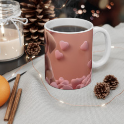 Tasse Chiot Mignon – Mug Chien Adorable avec Cœurs – Cadeau Kawaii Romantique Animaux