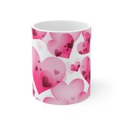 Tasse Cœurs Roses Mug Romantique Amour Saint-Valentin Cadeau Fête des Amoureux Kawaii