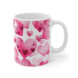 Tasse Cœurs Roses Mug Romantique Amour Saint-Valentin Cadeau Fête des Amoureux Kawaii