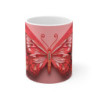 Tasse Papillon Fleur Rose Rouge Mug Design Élégant Papercut Cadeau Nature Fête des Mères Femme Zen