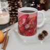 Tasse Papillon Fleur Rose Rouge Mug Design Élégant Papercut Cadeau Nature Fête des Mères Femme Zen