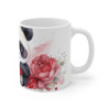 Tasse Panda Cœur Rouge Mug Aquarelle Panda Mignon Fleurs Roses Cadeau Amour Femme, Maman, Saint-Valentin
